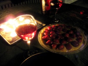 Tart on the porch